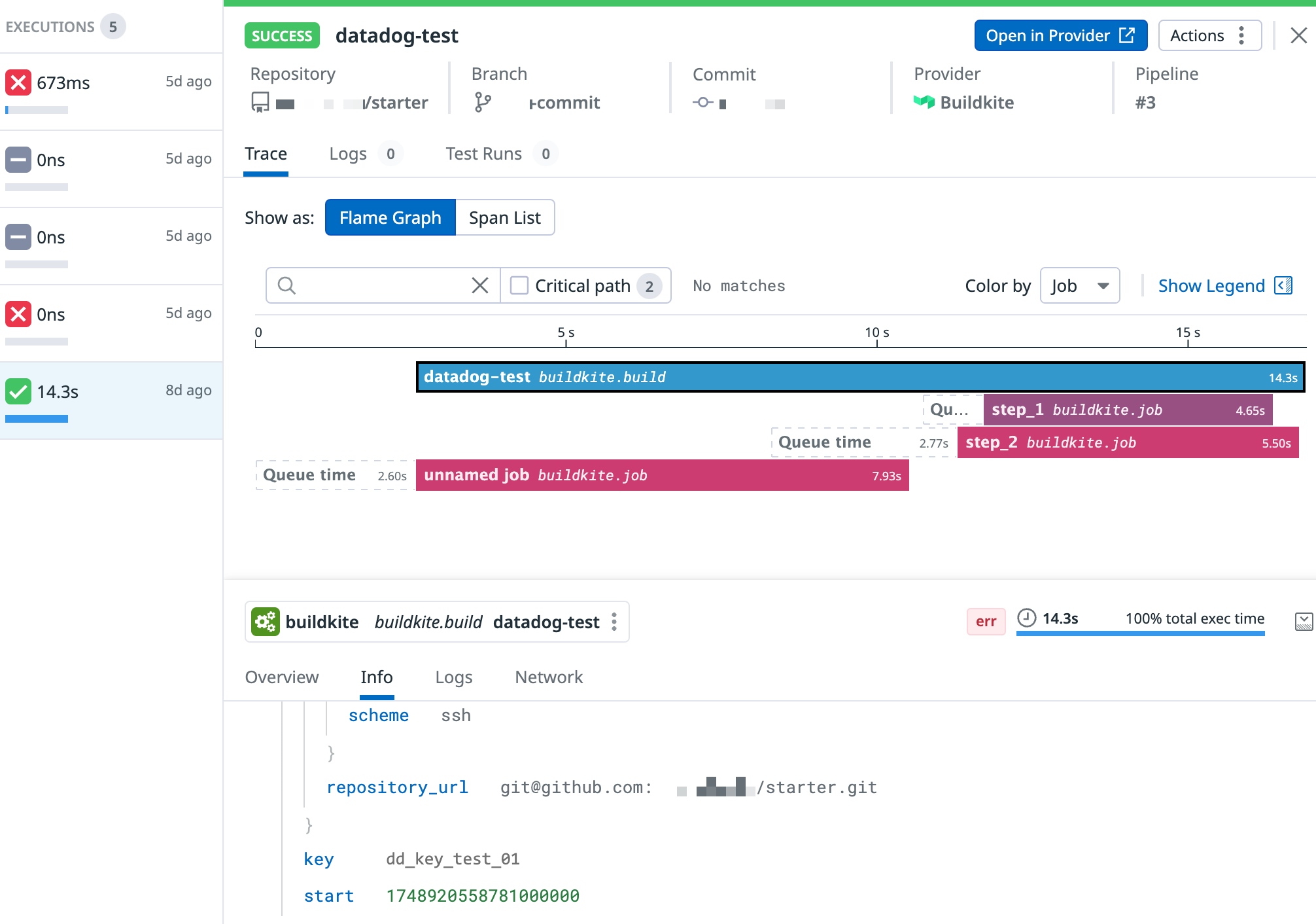 Custom tag set in the Datadog UI