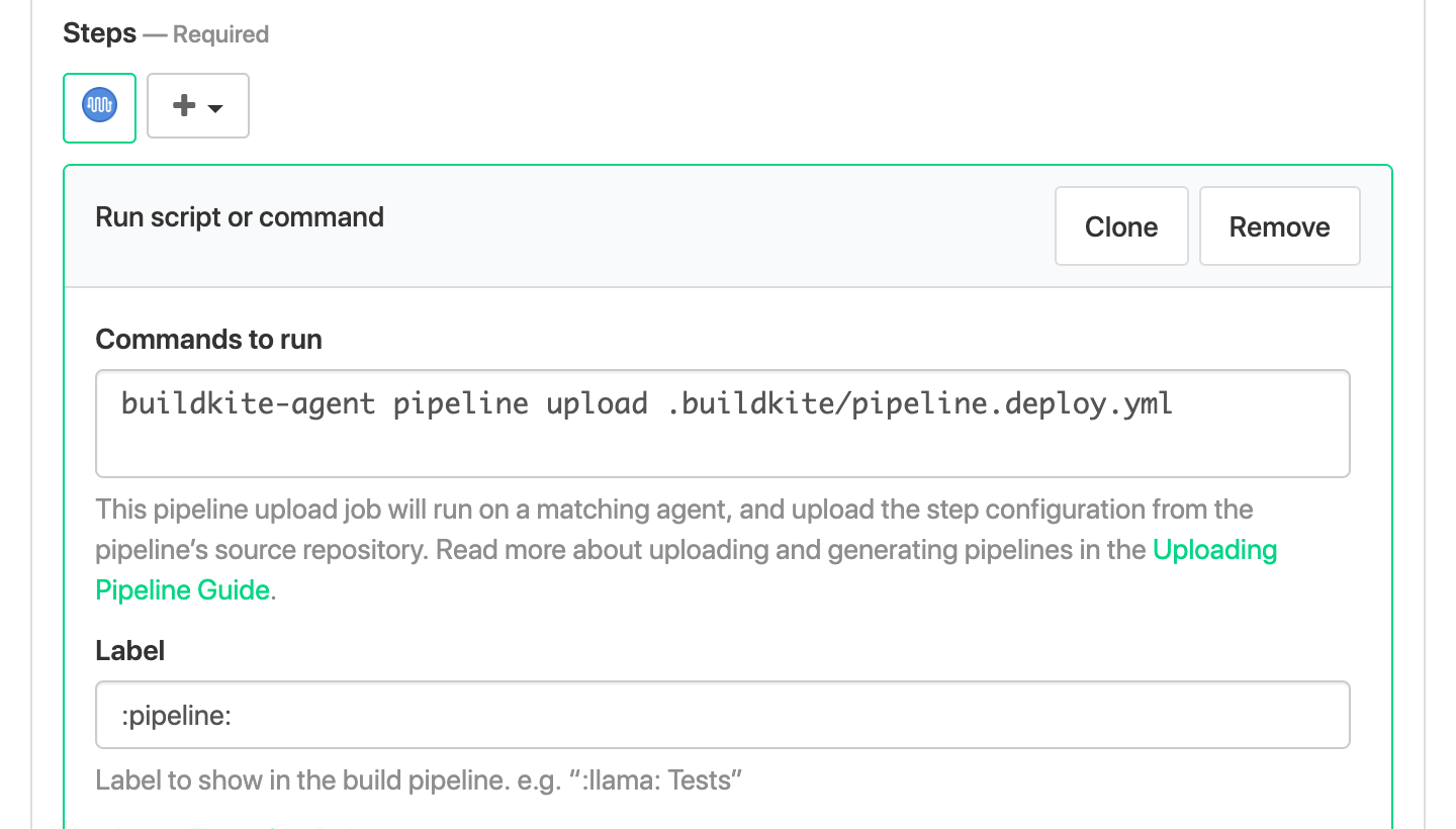 Creating a new pipeline